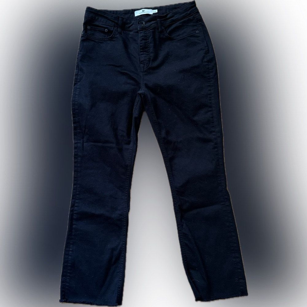 Vineyard Vines High Rise Kick Flare Black Jeans, size 29